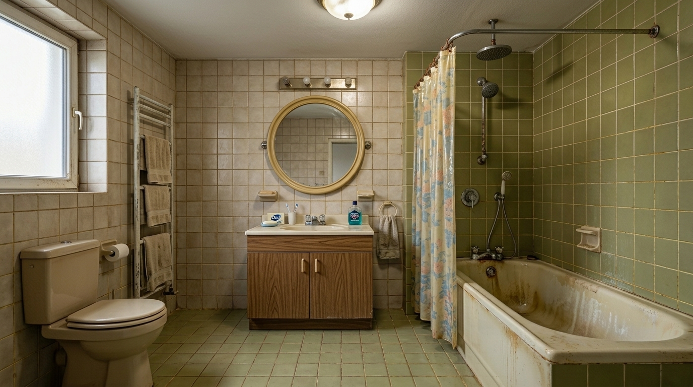 Vorher: Altes Badezimmer